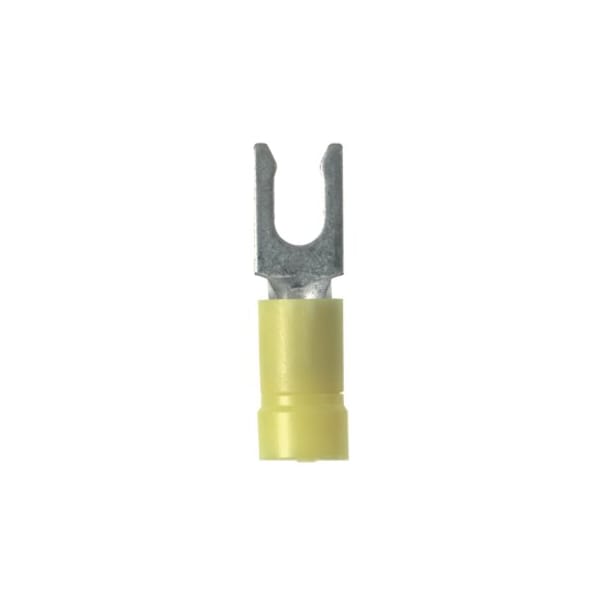 Panduit Fork Terminal, #10 Stud Size, 10 AWG, 600 V, Vinyl Insulated, Yellow, Crimp Termination Only, 50 PK PV10-10LF-L - main